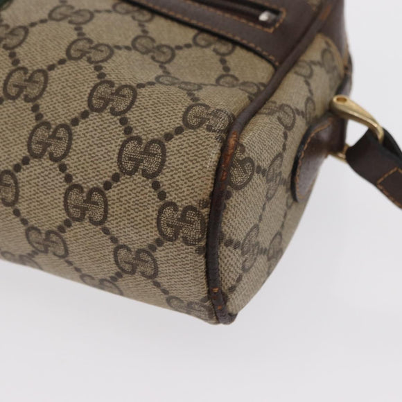 GUCCI GG Supreme Web Sherry Line Shoulder Bag PVC Beige Gold 010 378 Auth ka1936