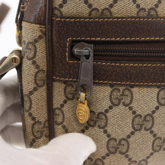 GUCCI GG Supreme Web Sherry Line Shoulder Bag PVC Beige Gold 010 378 Auth ka1936