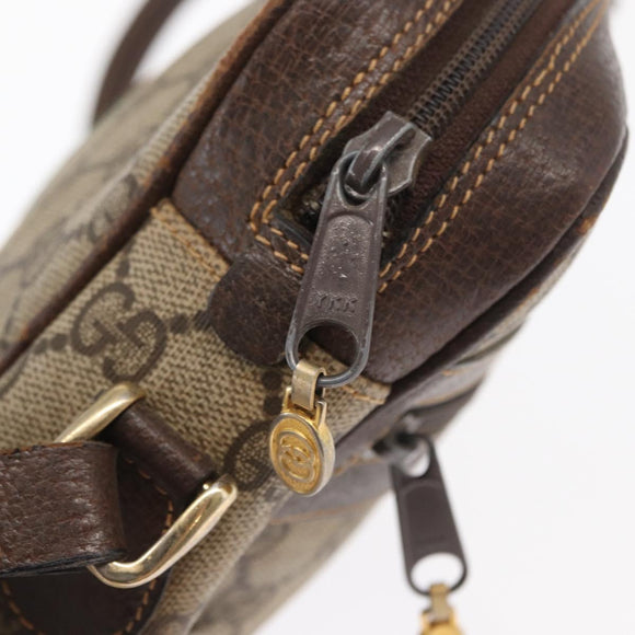 GUCCI GG Supreme Web Sherry Line Shoulder Bag PVC Beige Gold 010 378 Auth ka1936