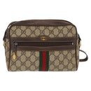 GUCCI GG Supreme Web Sherry Line Shoulder Bag PVC Beige Gold 010 378 Auth ka1936-13