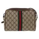 GUCCI GG Supreme Web Sherry Line Shoulder Bag PVC Beige Gold 010 378 Auth ka1936-2