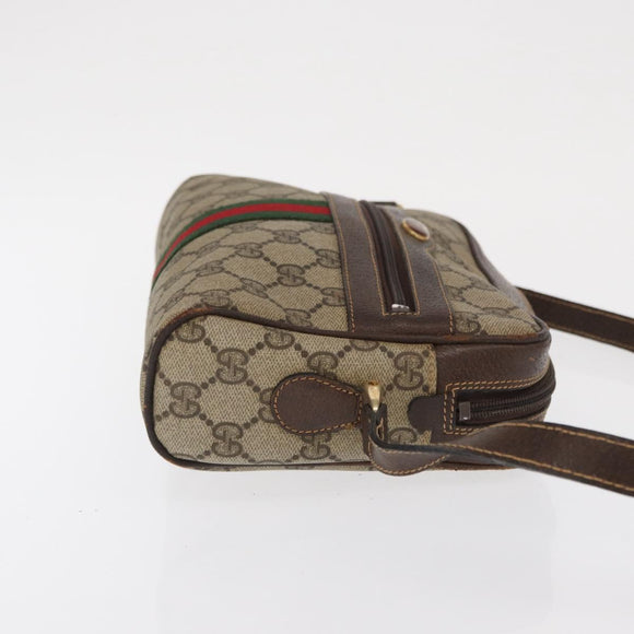 GUCCI GG Supreme Web Sherry Line Shoulder Bag PVC Beige Gold 010 378 Auth ka1936