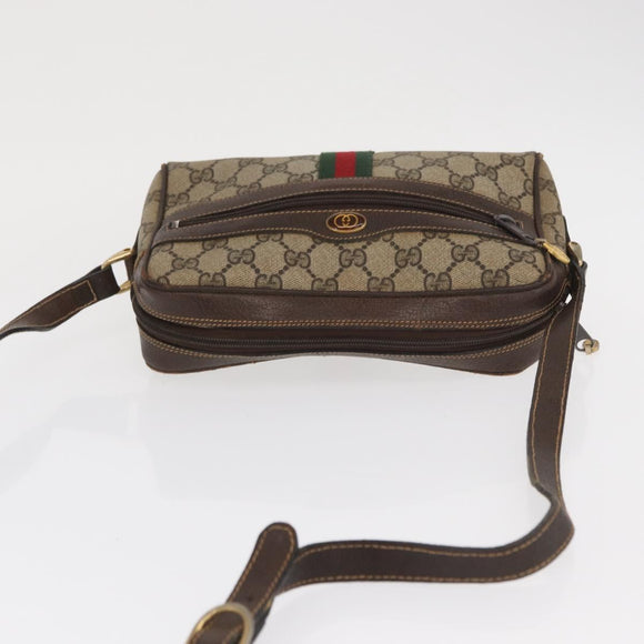 GUCCI GG Supreme Web Sherry Line Shoulder Bag PVC Beige Gold 010 378 Auth ka1936
