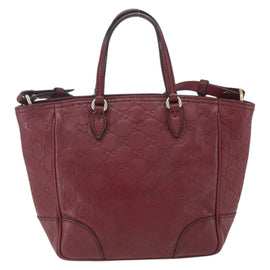 GUCCI Guccissima Hand Bag Leather 2way Red Gold 353121 Auth ka1942 - 0