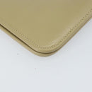 Christian Dior Chain Shoulder Bag Leather Beige Gold Auth ka1945-13