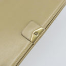 Christian Dior Chain Shoulder Bag Leather Beige Gold Auth ka1945-14