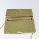Christian Dior Chain Shoulder Bag Leather Beige Gold Auth ka1945-15