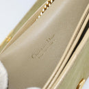 Christian Dior Chain Shoulder Bag Leather Beige Gold Auth ka1945-16