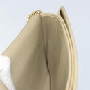 Christian Dior Chain Shoulder Bag Leather Beige Gold Auth ka1945-18