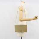 Christian Dior Chain Shoulder Bag Leather Beige Gold Auth ka1945-22