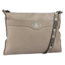 FENDI Celeria Shoulder Bag Leather Beige Silver Auth ka1948-1