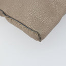 FENDI Celeria Shoulder Bag Leather Beige Silver Auth ka1948-14