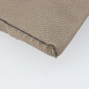 FENDI Celeria Shoulder Bag Leather Beige Silver Auth ka1948-16