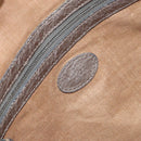 FENDI Celeria Shoulder Bag Leather Beige Silver Auth ka1948-18