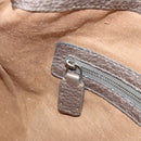 FENDI Celeria Shoulder Bag Leather Beige Silver Auth ka1948-21