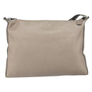 FENDI Celeria Shoulder Bag Leather Beige Silver Auth ka1948-2