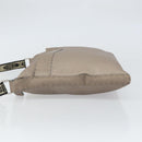 FENDI Celeria Shoulder Bag Leather Beige Silver Auth ka1948-4