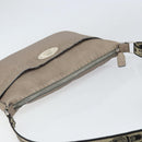 FENDI Celeria Shoulder Bag Leather Beige Silver Auth ka1948-6