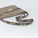 FENDI Celeria Shoulder Bag Leather Beige Silver Auth ka1948-7