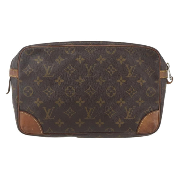 LOUIS VUITTON Monogram Compiegne 28 Clutch Bag M51845 LV Auth ka1952