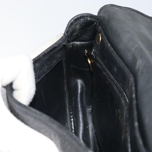 Christian Dior Shoulder Bag Leather Black Auth ka1953