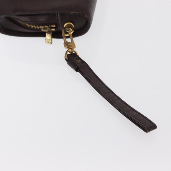 LOUIS VUITTON Taiga Baikal Clutch Bag Acajou M30186 LV Auth ka1956