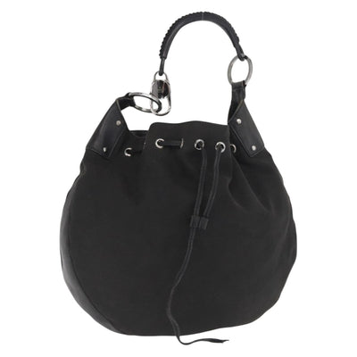 GUCCI Shoulder Bag Canvas Black Silver 109210 Auth ka1959