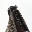 FENDI Zucchino Canvas Shoulder Bag Brown Silver Auth ka1960-14