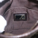 FENDI Zucchino Canvas Shoulder Bag Brown Silver Auth ka1960-15