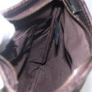 FENDI Zucchino Canvas Shoulder Bag Brown Silver Auth ka1960-17