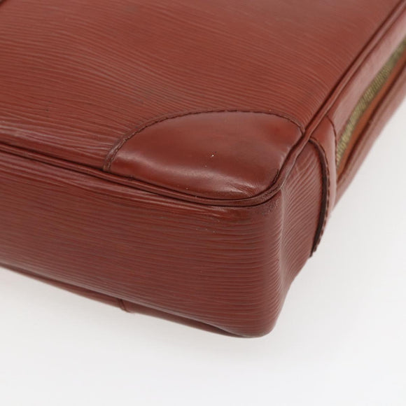 LOUIS VUITTON Epi Porte Documents Voyage Business Bag Brown M54478 Auth ka1969