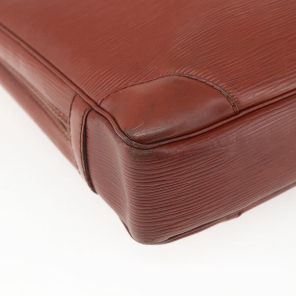 LOUIS VUITTON Epi Porte Documents Voyage Business Bag Brown M54478 Auth ka1969