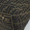 FENDI Zucca Canvas Hand Bag Brown Black Silver Auth ka1974-10