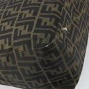 FENDI Zucca Canvas Hand Bag Brown Black Silver Auth ka1974-13