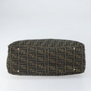 FENDI Zucca Canvas Hand Bag Brown Black Silver Auth ka1974-9