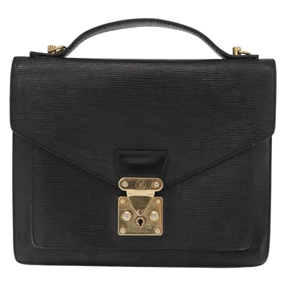 LOUIS VUITTON Epi Monceau 28 Hand Bag Black M52122 LV Auth ka1983
