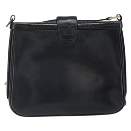 GUCCI Shoulder Bag Leather Black Gold Auth ka1985 - 0