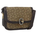 CELINE C Sulky Shoulder Bag Canvas Brown Gold Auth ka1988-1