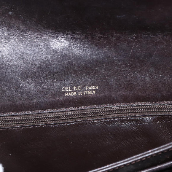 CELINE C Sulky Shoulder Bag Canvas Brown Gold Auth ka1988
