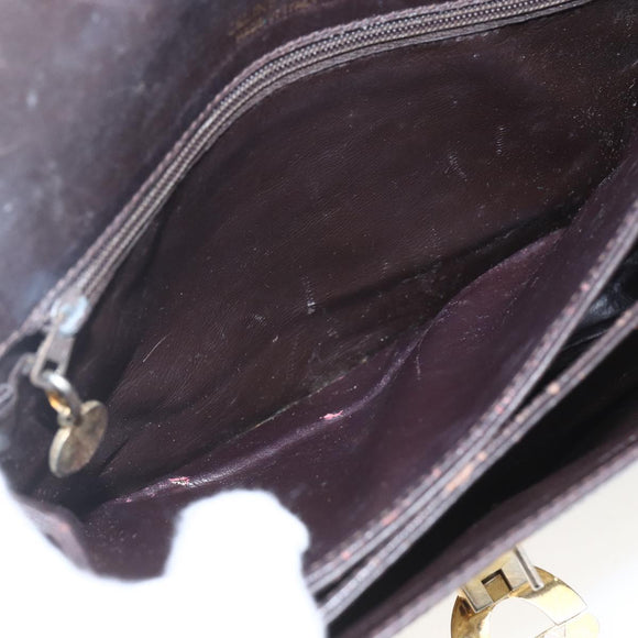 CELINE C Sulky Shoulder Bag Canvas Brown Gold Auth ka1988