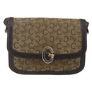 CELINE C Sulky Shoulder Bag Canvas Brown Gold Auth ka1988-2