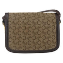 CELINE C Sulky Shoulder Bag Canvas Brown Gold Auth ka1988-3