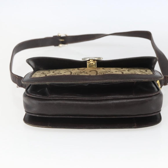CELINE C Sulky Shoulder Bag Canvas Brown Gold Auth ka1988