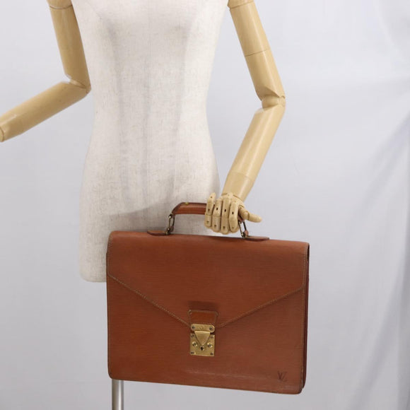 LOUIS VUITTON Epi Serviette Conseiller Briefcase Zipangu Gold M54428 Auth ka1991