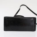Salvatore Ferragamo Gancini Hand Bag Patent leather 2way Black Gold Auth ka1994-11