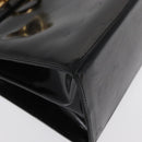 Salvatore Ferragamo Gancini Hand Bag Patent leather 2way Black Gold Auth ka1994-12