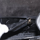 Salvatore Ferragamo Gancini Hand Bag Patent leather 2way Black Gold Auth ka1994-25