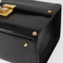 VERSACE Hand Bag Leather Black Gold Auth ka1996-14