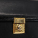 VERSACE Hand Bag Leather Black Gold Auth ka1996-17