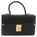 VERSACE Hand Bag Leather Black Gold Auth ka1996-13